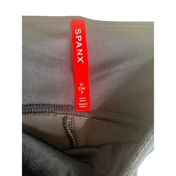 Spanx Power Waitband Shiny Velvet Clasic Navy Leggings Size Small - Picture 11 of 11